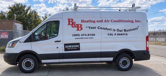 B & B Heating and Air Conditioning Van